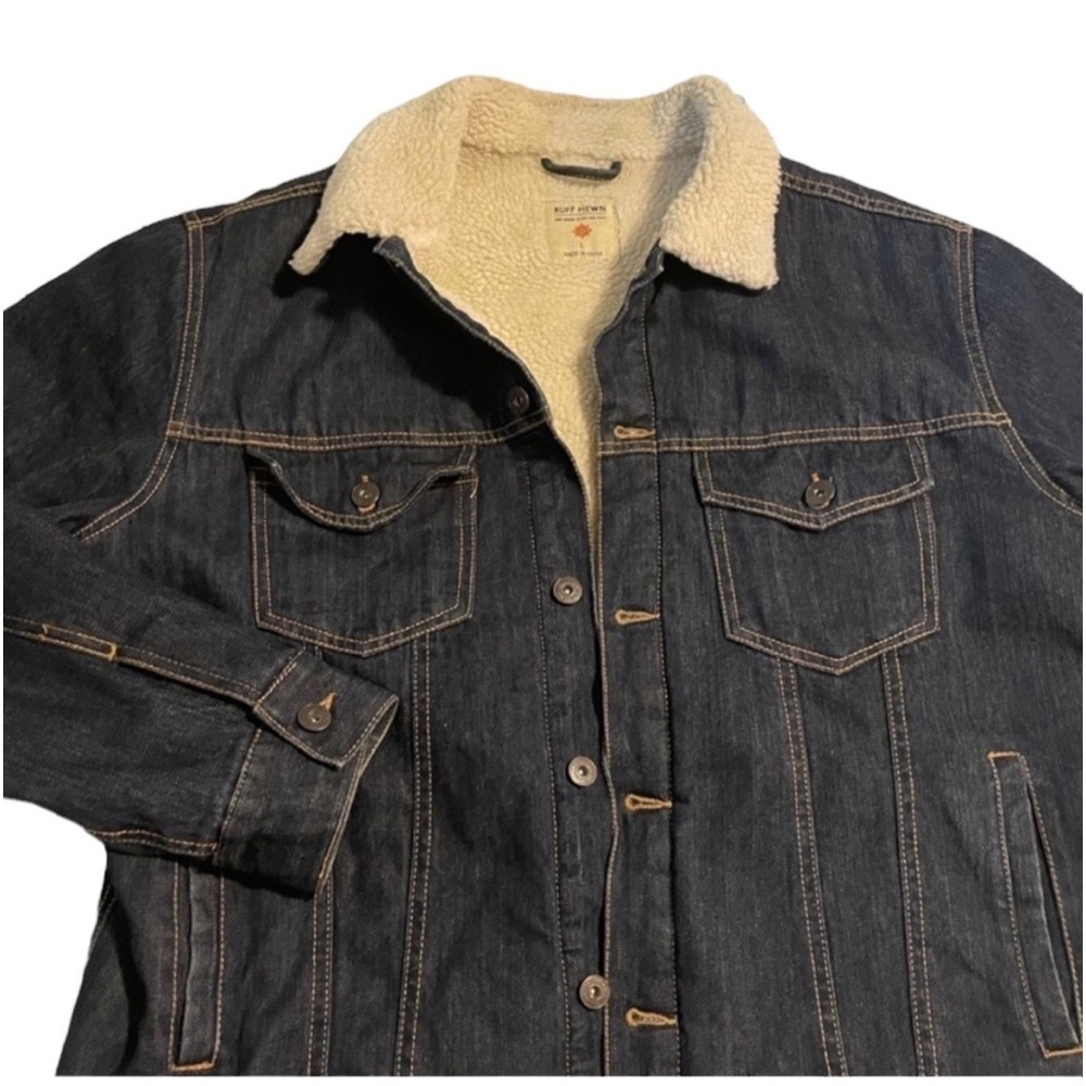 RUFF HEWN Denim / Sherpa Trucker Jacket Size Large — almost brand new - Picture 3 of 9